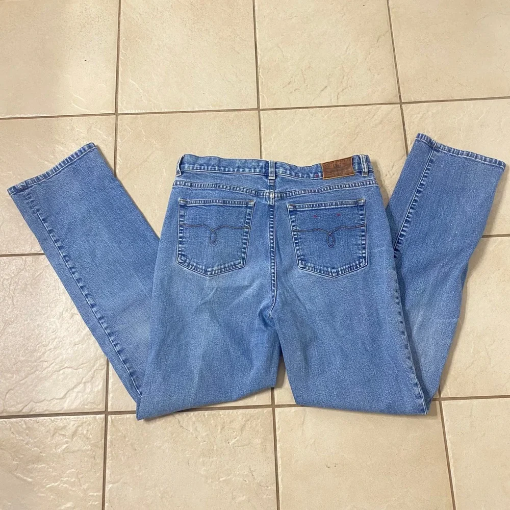 Lauren Jeans Co Ralph Lauren‎ Women Blue Denim Bootcut Embellished Jeans Size 10